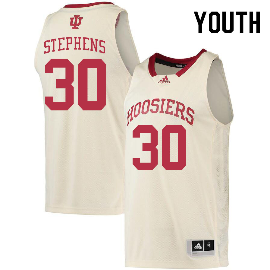 Youth #30 Ian Stephens Indiana Hoosiers College Basketball Jerseys Stitched Sale-Cream